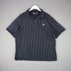 Chaps Ralph Lauren Stripe Cotton Button Up Polo Shirt Mens XL